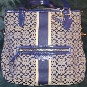 Coach Blue Signature Stripe Bag